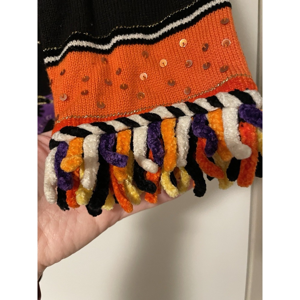 VTG BEREK 2 by TAKAKO SAKON Halloween Cardigan Medium Black Cat Witch's Hat - Picture 11 of 13
